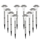 Halo XL Stainless Steel Solar Garden Stake Lights with Bright White LED (Set of 8) - SPV Lights